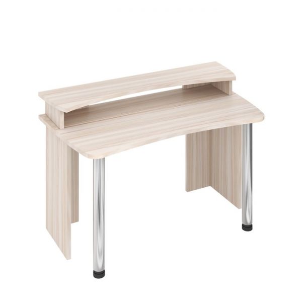 Стол СКЛ-Софт140 с надстройкой, 1400 ? 750 ? 950 мм, цвет белый жемчуг