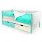 Детская кровать-тахта мягкая Svogen мятно-белый
