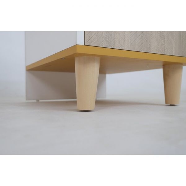 Стол письменный с тумбой Манго-1 1200х550х750 белый/охра/палермо