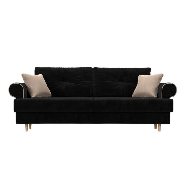 Прямой диван «Сплин», механизм еврокнижка, микровельвет, цвет бежевый