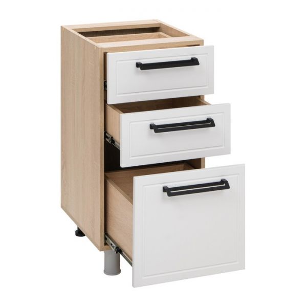 Шкаф наполный 3 ящ. Квадро 400х470х826 Дуб сонома/Нубук Милк