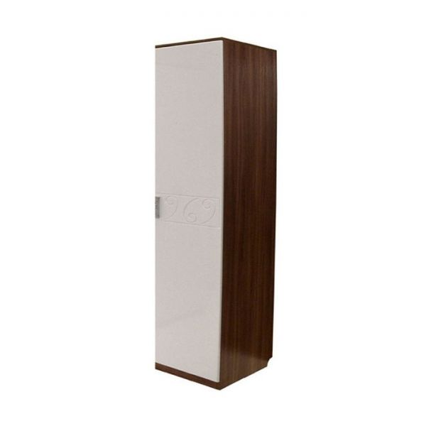 Шкаф «Анжелика 2 NEW», 416 ? 584 ? 2220 мм, цвет ясень шимо тёмный / белый глянец