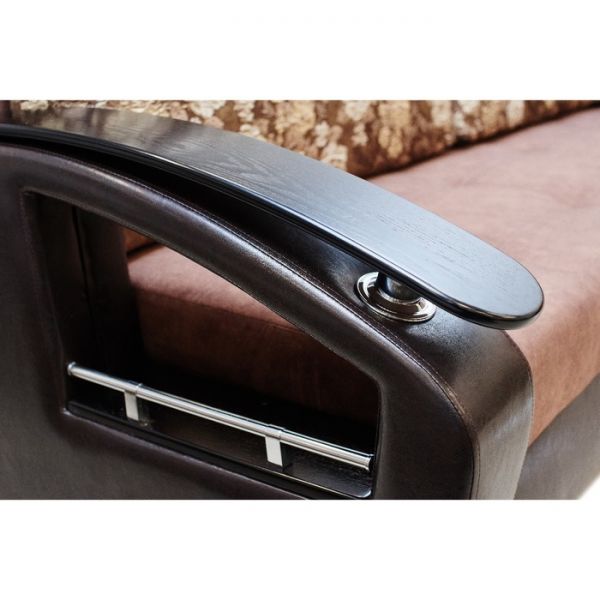 Диван прямой «Дубаи», ППУ, еврокнижка, цвет селфи 10 / скарлет браун / астор 536