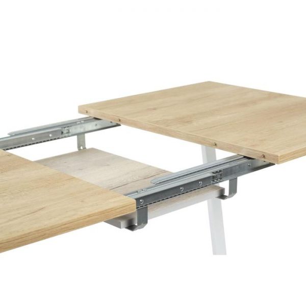 Стол АТЛАНТ-01 1100/1500*700х750 Дуб Небраска/Опора АТЛАНТ-Белый глянец