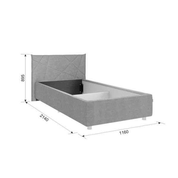 Кровать Квест с ортопедом + ПМ 900х2000 галька (велюр)