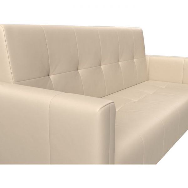 Прямой диван-книжка «Вест», механизм книжка, экокожа, цвет бежевый