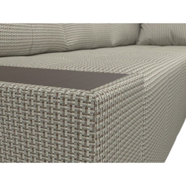 Угловой диван «Амадэус», правый угол, рогожка, цвет бежевый