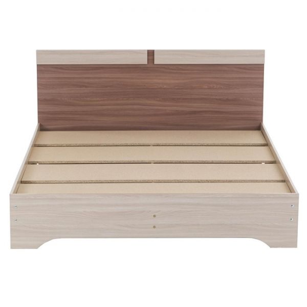 Кровать двуспальная Аура с основанием 1400х2000 ясень шимо тёмный/светлый