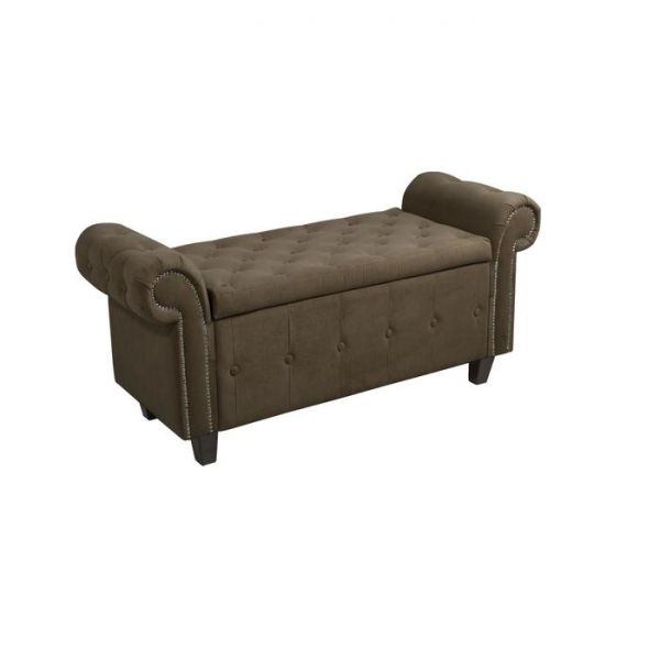 Банкетка Кеми 1370х470х580 Велюр коричневый