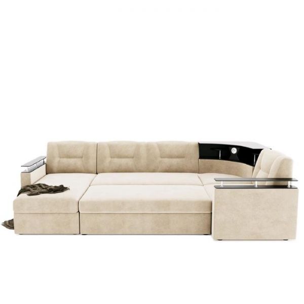 Диван «Титаник» с подсветкой, механизм дельфин, угол правый, ЛДСП венге, цвет селфи 01