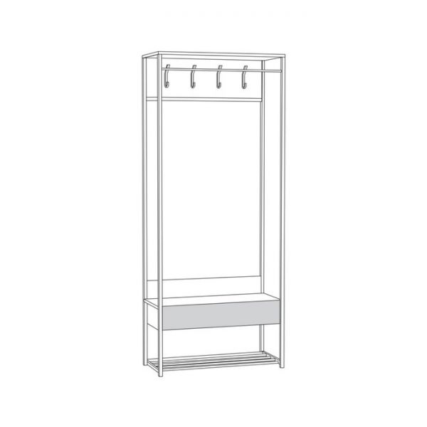 Прихожая Трувор 15.120, 800х366х1942, Дуб гранж песочный/Интра