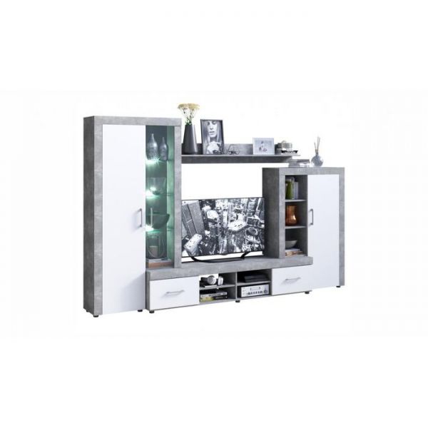 Гостиная «Джерси», без подсветки, 3060 ? 400 ? 1930 мм, цвет дуб крафт серый