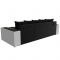Угловой диван «Дубай», еврокнижка, правый угол, цвет чёрный микровельвет / белая экокожа