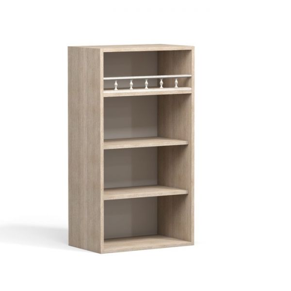 Шкаф-витрина навесной с полкой Анжелика 500х300х920 Дуб молочный/Ясень