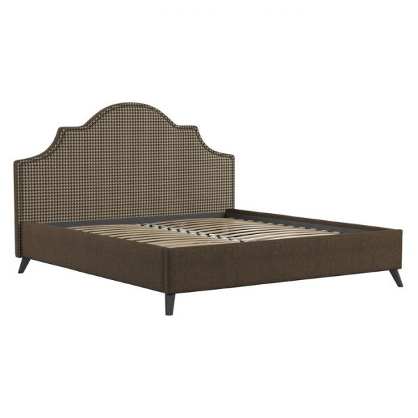 Кровать Фаина, 1800х2000, ортопедическое осн+ПМ, Труссарди/ Коричневый Ролан