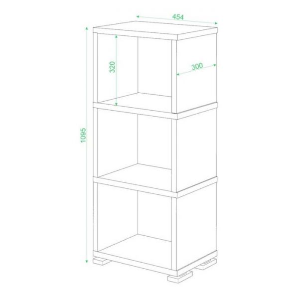 Стеллаж, 450 ? 300 ? 1100 мм, цвет карамель/шамони