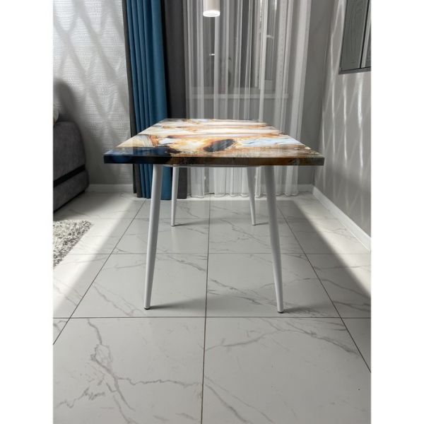 Обеденный стол «Конус 2», 1100(1500) ? 700 мм, опора редуцированная белая, цвет кварц