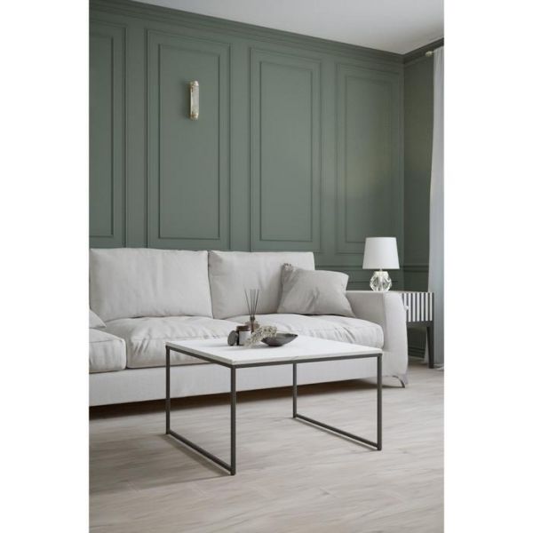 Стол журнальный «Овер», 670 ? 670 ? 400 мм, металл, МДФ, цвет белый мрамор