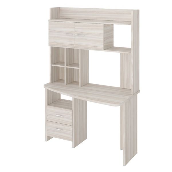 Компьютерный стол, 1200 ? 690 ? 1785 мм, правый угол, цвет нельсон/белый