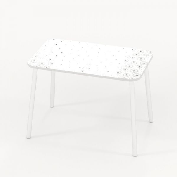 Обеденный стол Stalker, 1030 ? 640 ? 750 мм, ножки белые F3, фотопечать карта чйрная