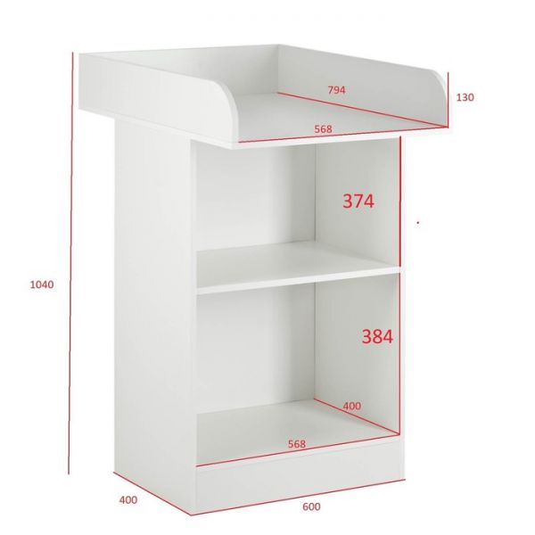 Тумба пеленальная, 600х1040х810, Белый