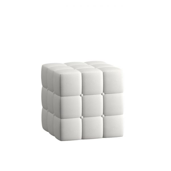 Пуф Камея 14.01, 450х450х470, Гранд белый кожзам