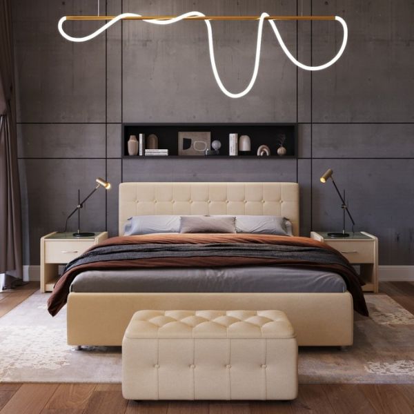 Кровать «Космопорт New» без ПМ, 1400 ? 2000 мм, ортопедическое основание, цвет бежевый