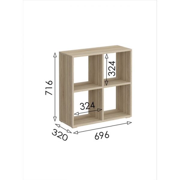 Стеллаж квадро «Салоу», 696 ? 320 ? 716 мм, цвет дуб сонома