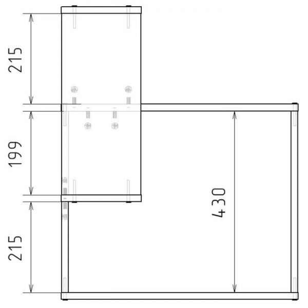Полка угловая - 2 562х562х693 белый