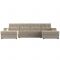 П-образный диван «Амир», механизм еврокнижка, микровельвет, цвет бежевый