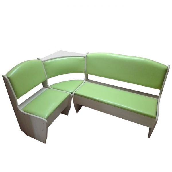 Кухонный уголок Барон Стандарт 1500х1000,  Дуб млечный/кож.зам фисташковый