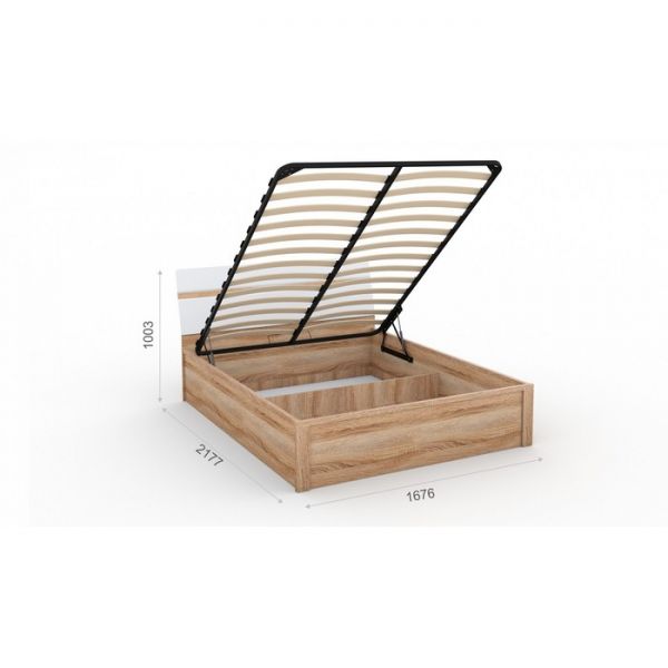 Кровать «Дакота» с ПМ, 160 ? 200 см, цвет дуб сонома / белый глянец