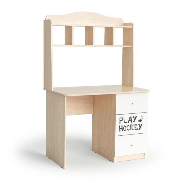 Стол письменный 1000*600*1580 ясень шимо светлый, хоккей