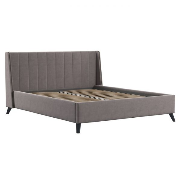 Кровать Мелисса, 1600х2000, ортопедическое осн+ПМ, Вивальди 5/Перламутрово-коричневый