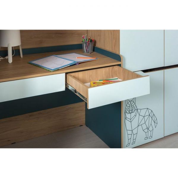 Стол письменный Гудвин 12.34, 1016х600х832, Бензин/Гикори рокфорд/Мята