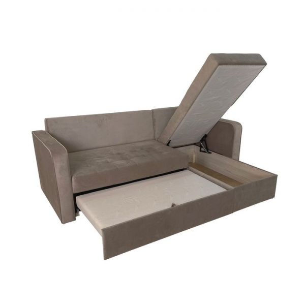 Угловой диван «Фаворит», механизм дельфин, цвет бинго бежевый