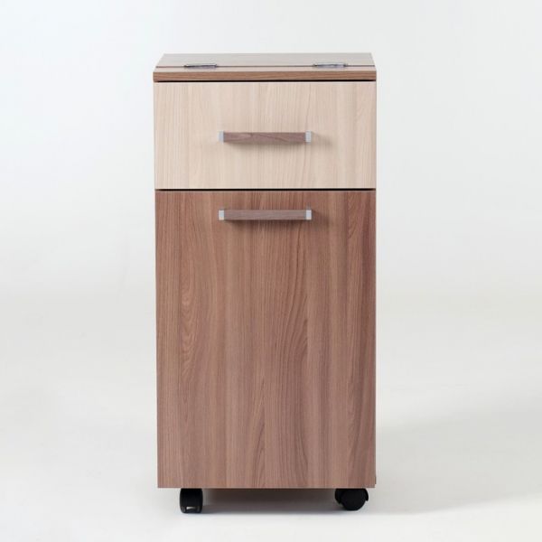 Комод с гладильной доской К1, 410 ? 421 ? 840, ясень шимо тёмный / ясень шимо светлый