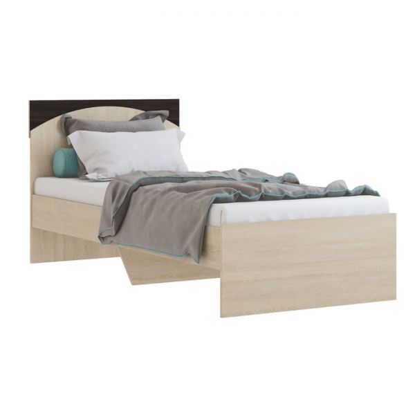Кровать «Ева», 900 ? 2000 мм, основание гибкое, ЛДСП,цвет дуб сонома / дуб венге