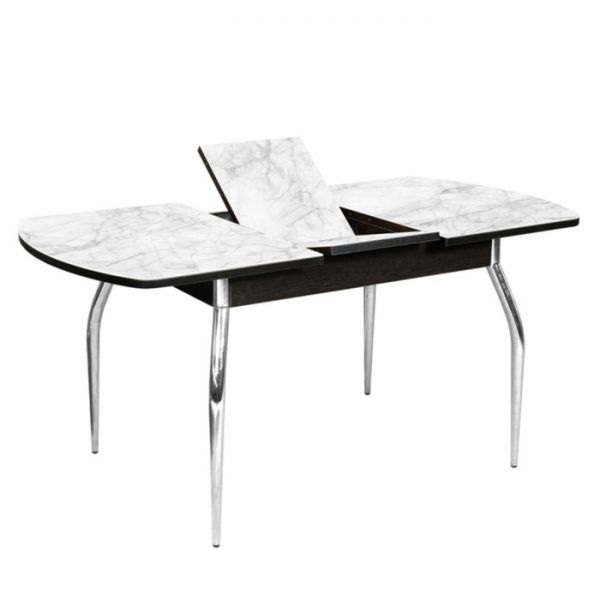 Стол раздвижной «Грация», 1100(1450) ? 700 ? 750 мм, глянец, хром, цвет белёный дуб / R045