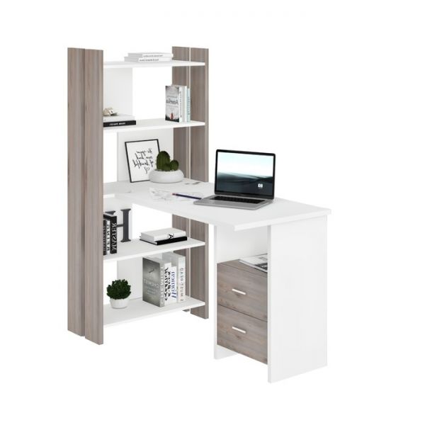 Компьютерный стол, 700 ? 1322 ? 1520 мм, цвет нельсон/белый