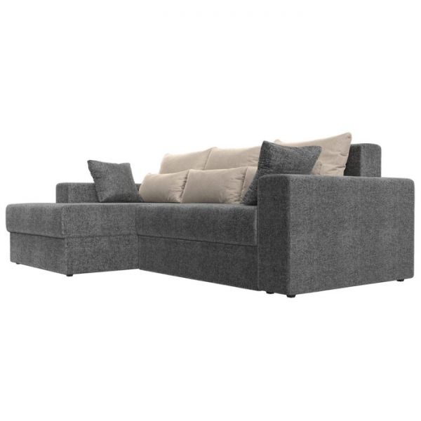 Угловой диван «Мэдисон», механизм еврокнижка, рогожка, правый угол, цвет серый