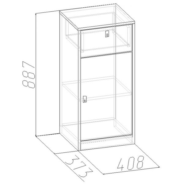 Тумба «Комфорт 30», 408 ? 373 ? 887 мм, цвет венге