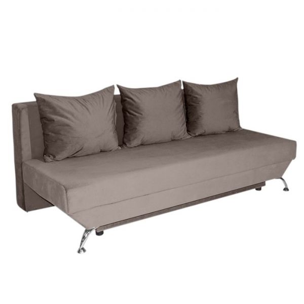 Прямой диван «Юность 17», механизм еврокнижка, ППУ, велюр, цвет бежевый