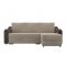 Угловой диван «Монако», механизм еврокнижка, велюр, цвет бежевый / коричневый