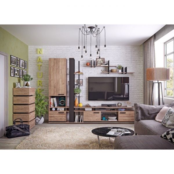 Тумба ТВ Nature 3, 1680 ? 416 ? 537 мм, цвет гаскон пайн / чёрный