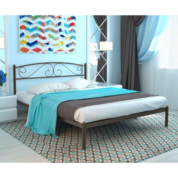 Кровать «Вероника», 1200 ? 1900 мм, металл, цвет коричневый