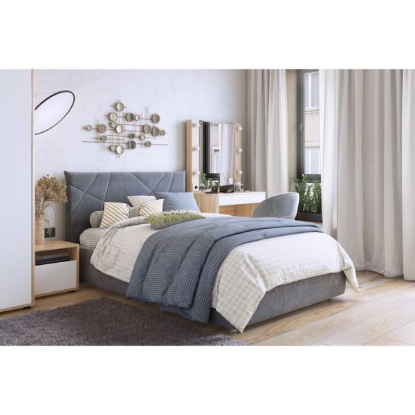 Кровать Бест с ортопедом + ПМ 1200х2000 графит (велюр)