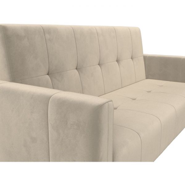 Прямой диван-книжка «Вест», механизм книжка, микровельвет, цвет бежевый