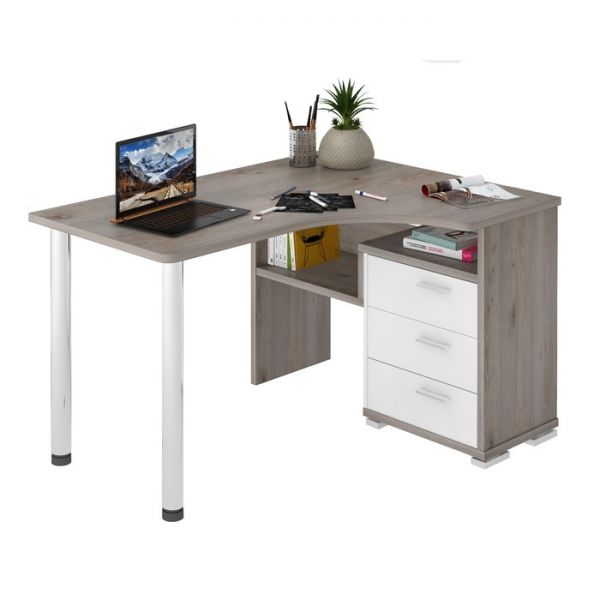 Стол СР-132С, угол правый, 1300 ? 1010 ? 750 мм, цвет белый жемчуг