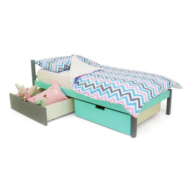 Детская кровать "Svogen classic графит-мятный"